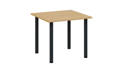 CRTR 80 jídelní stůl, kovová podnož černá, deska 25 mm, 800x800 mm, javor horský